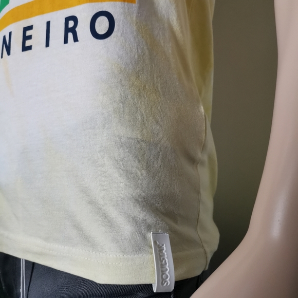 🇧🇷 Rio De Janeiro Tie Dye Tank Top Yellow & Green Small 100% Cotton - Picture 4 of 7